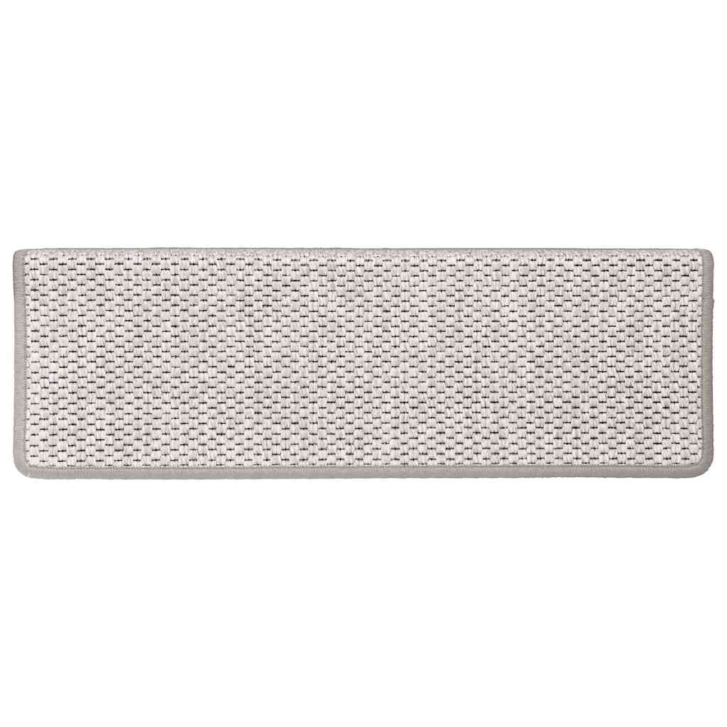Treppenmatten Selbstklebend Sisal-Look 15 Stk. 65x21x4 Platina