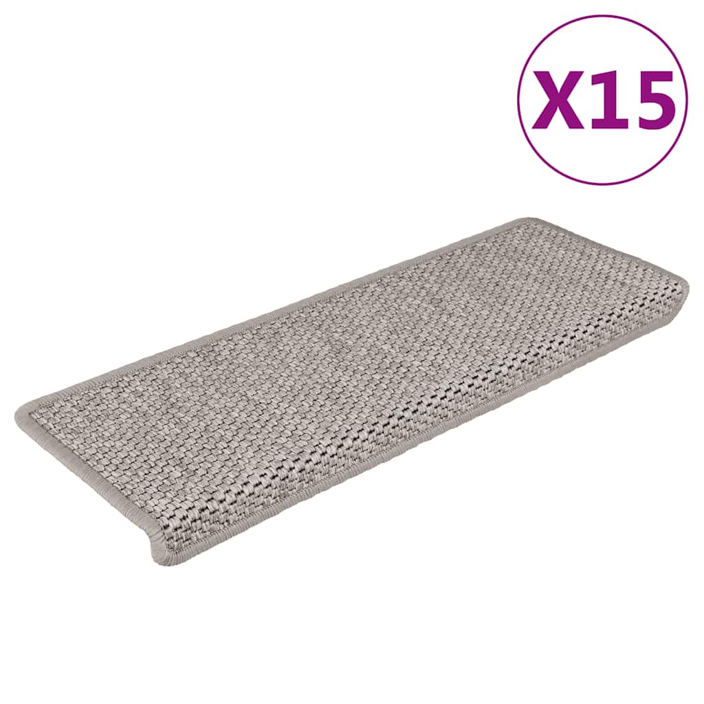 Treppenmatten Selbstklebend Sisal-Optik 15 Stk. 65x21x4 cm