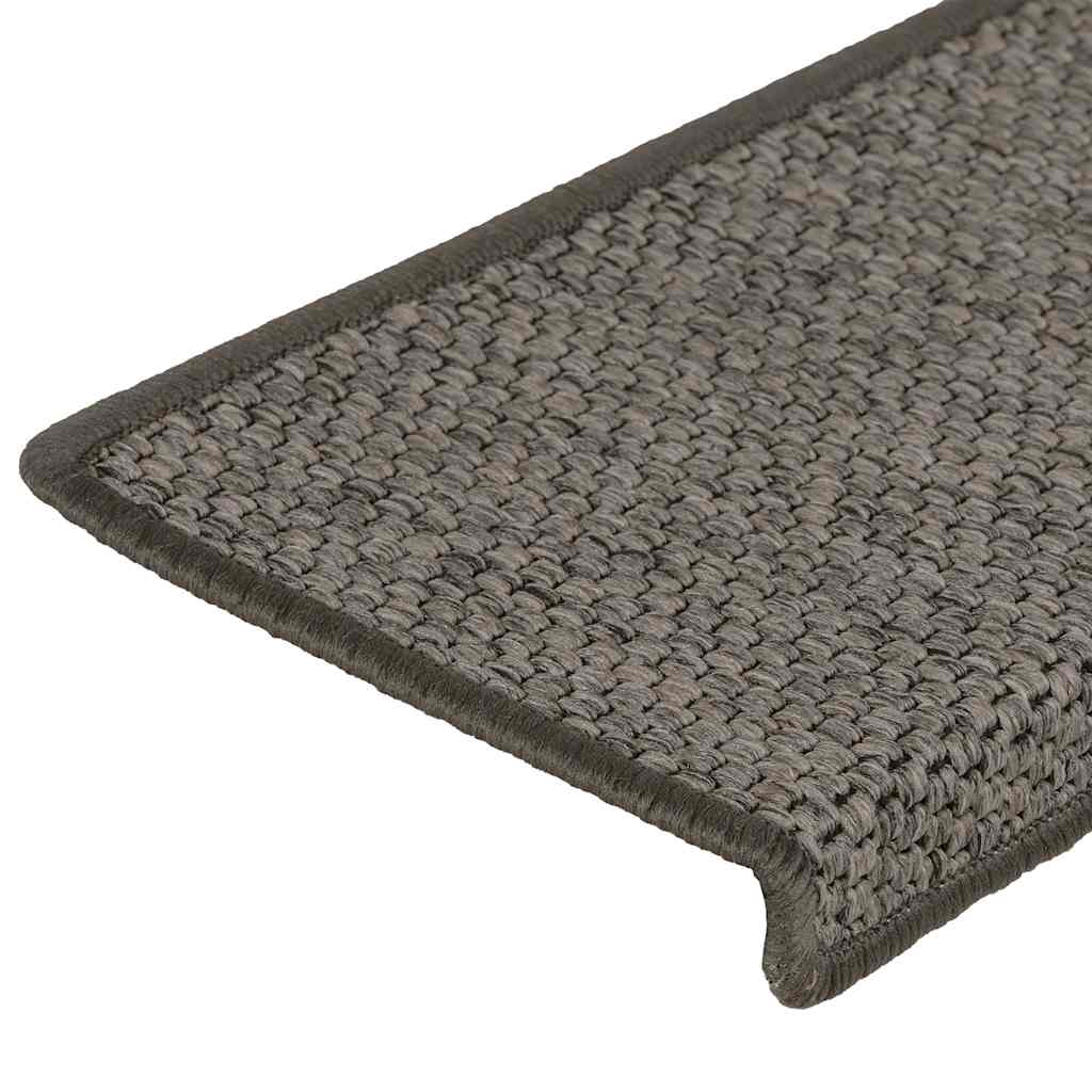 Treppenmatten Selbstklebend Sisal 15Stk. 65x21x4cm Grau & Beige