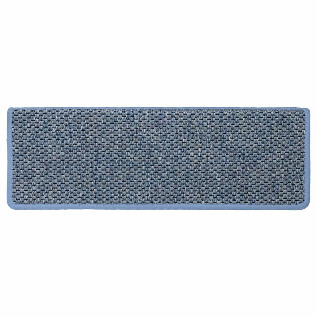 Treppenmatten Selbstklebend Sisal-Optik 15 Stk. 65x21x4 cm Blau