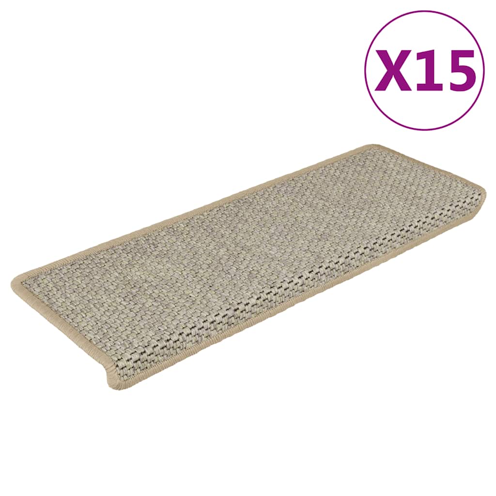Treppenmatten Selbstklebend Sisal-Look 15 Stk 65x21x4 Grün