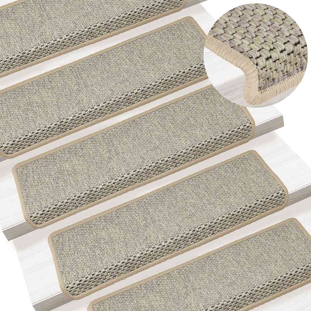 Treppenmatten Selbstklebend Sisal-Look 15 Stk 65x21x4 Grün