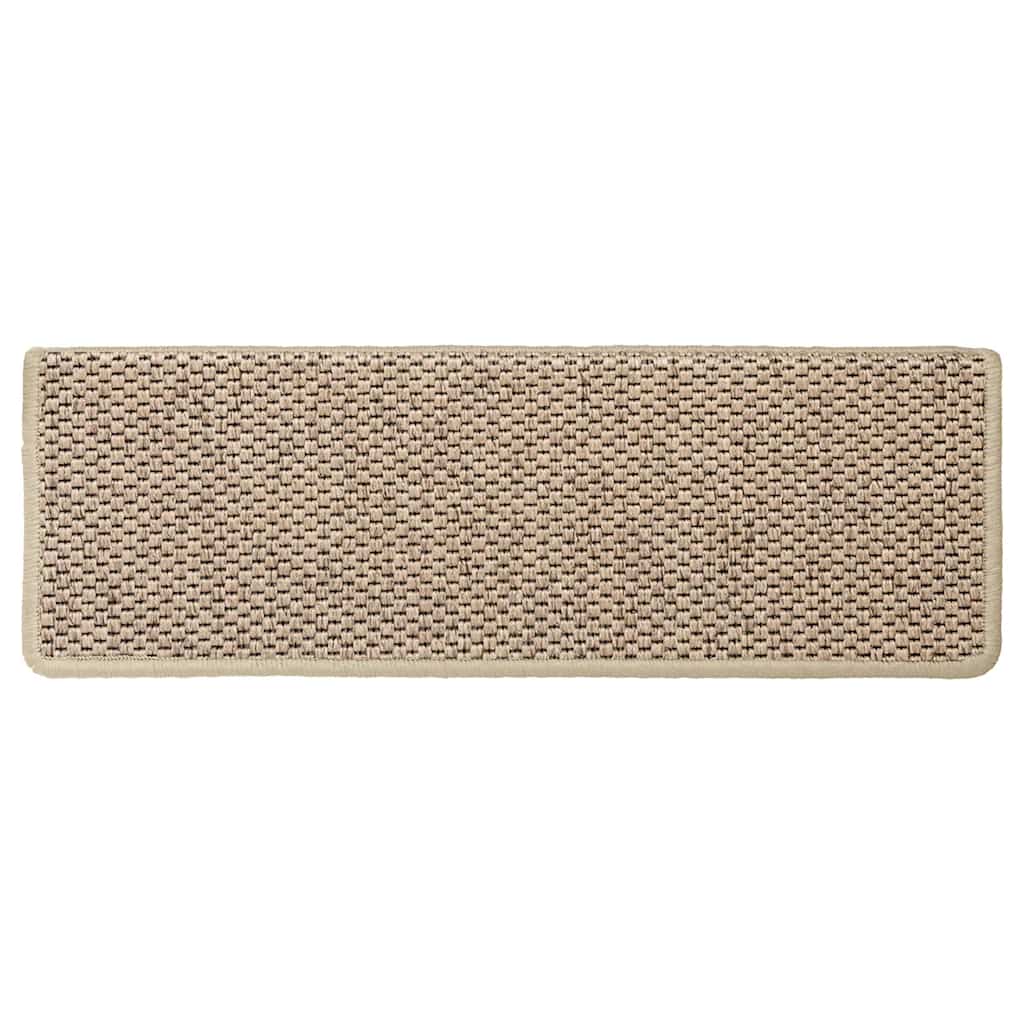 Treppenmatten Selbstklebend Sisal-Optik 15 Stk. 65x21x4 cm Sand