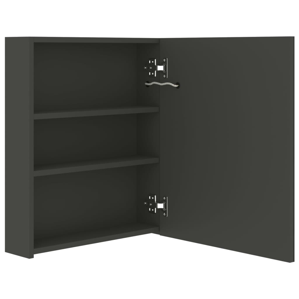 LED-Bad-Spiegelschrank Anthrazit 50x14x60 cm