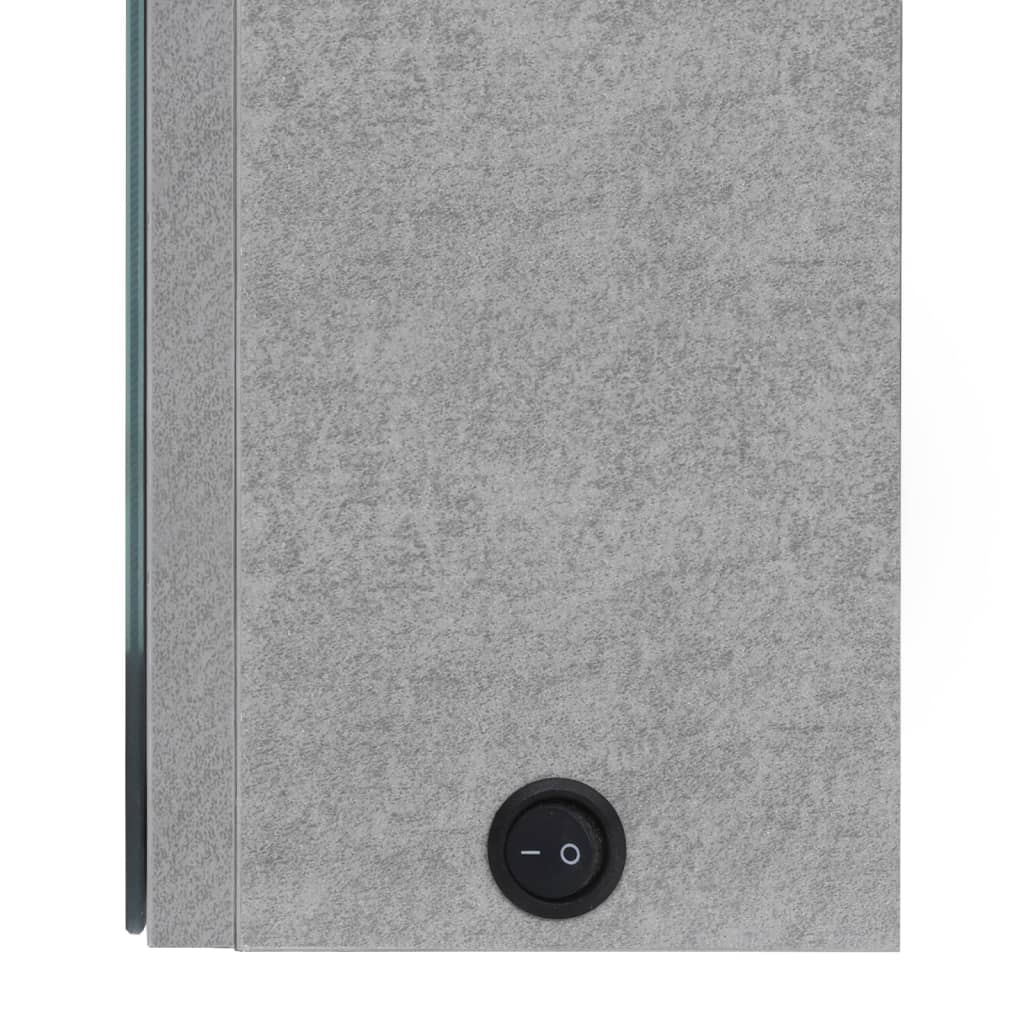 LED bathroom mirror cabinet concrete grey 50x13x70 cm