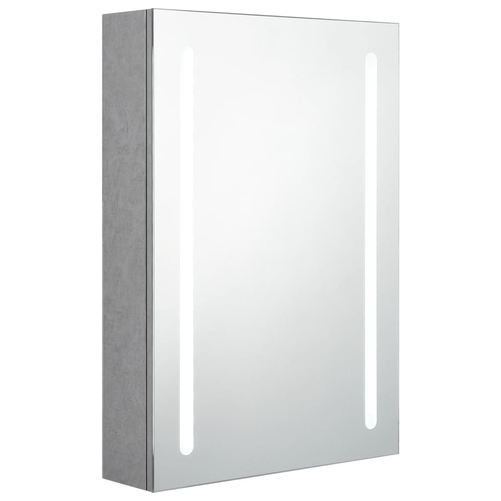 LED mirror cabinet for the bathroom, concrete grey, 50 x 13 x 70 cm