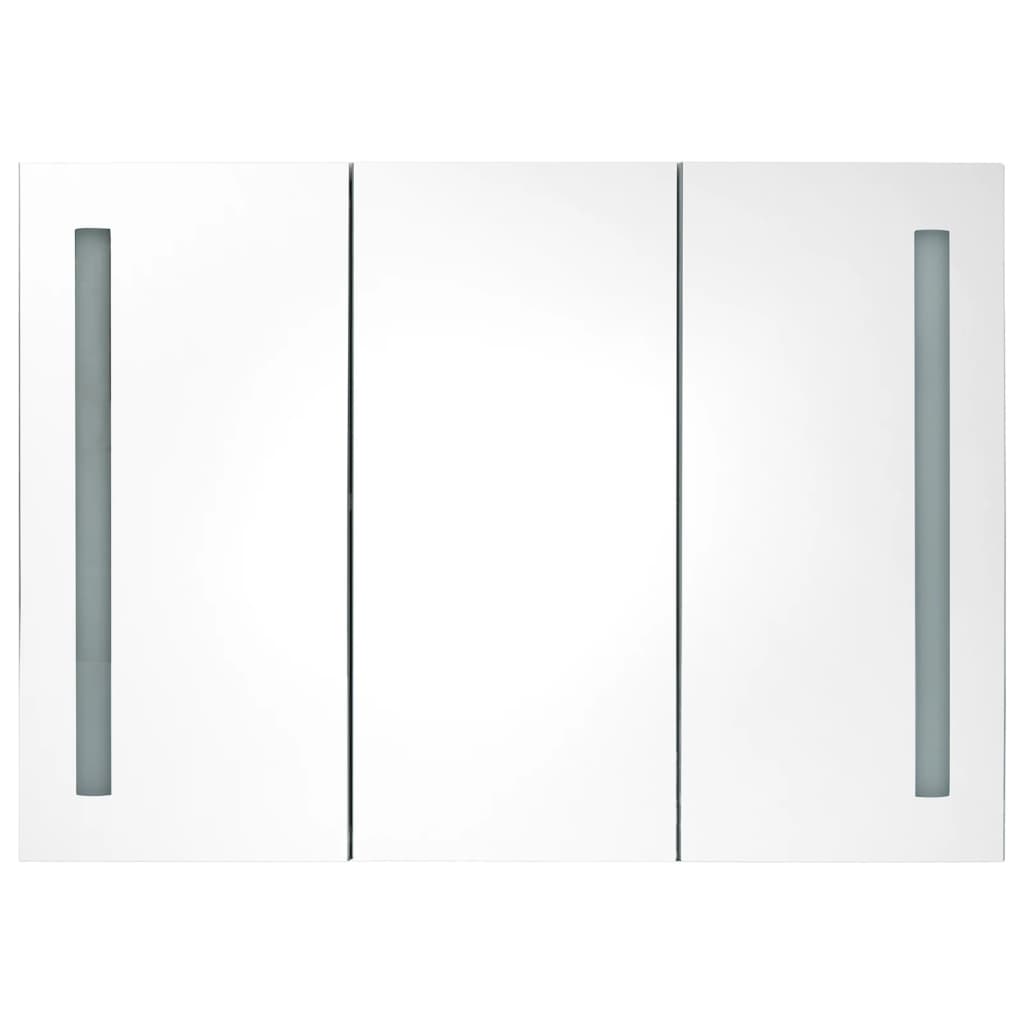 LED mirror cabinet for the bathroom, concrete grey, 89 x 14 x 62 cm
