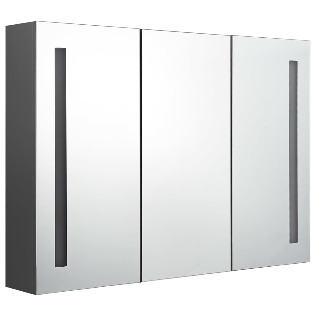 LED mirror cabinet for the bathroom 89x14x62 cm gray