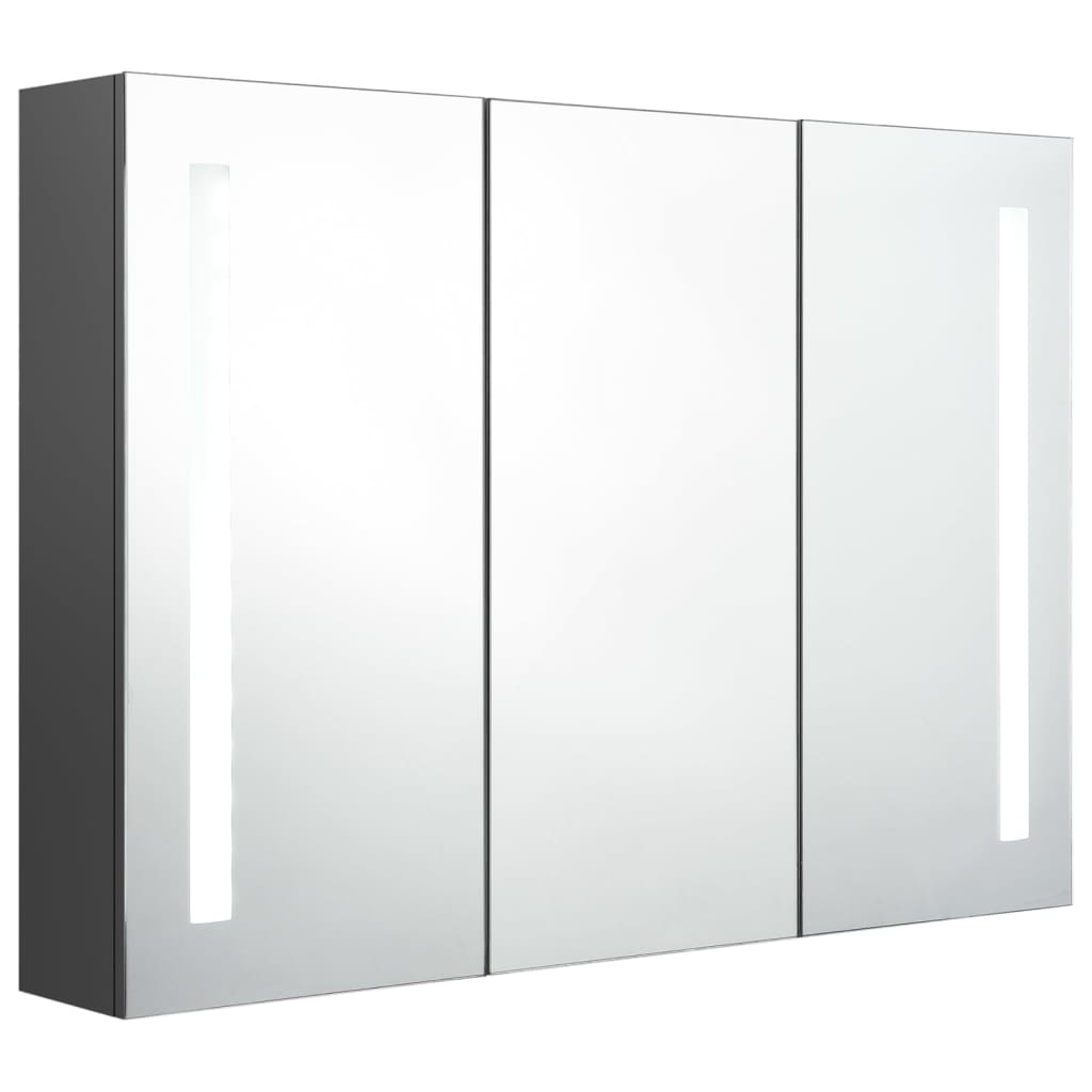 LED mirror cabinet for the bathroom 89x14x62 cm gray