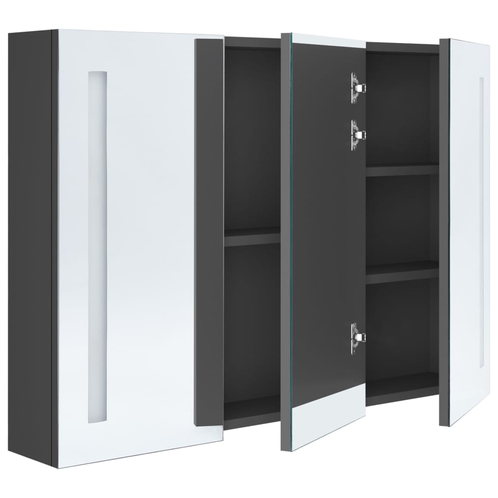 LED mirror cabinet for the bathroom 89x14x62 cm gray