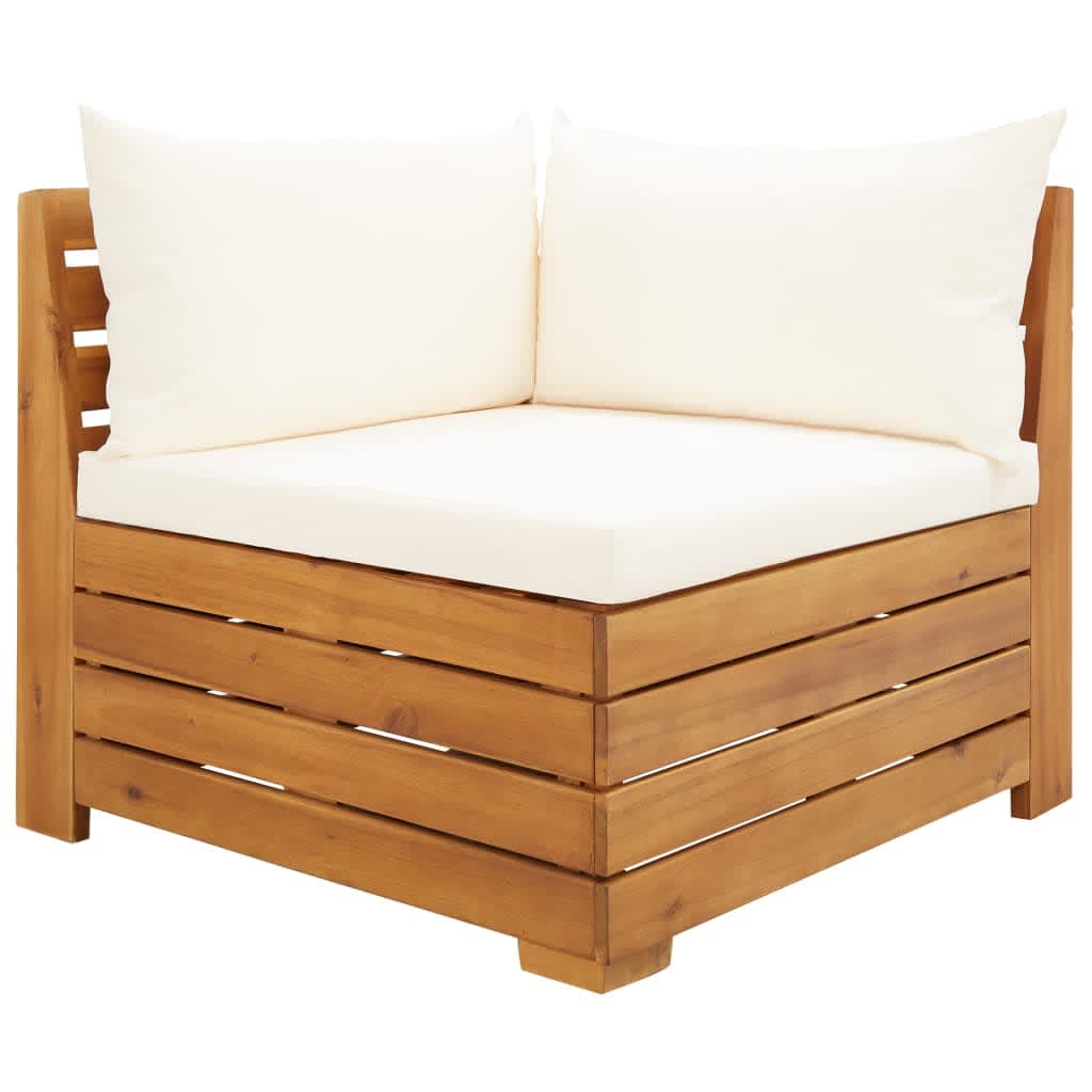 2-piece garden lounge set with cushions solid acacia wood