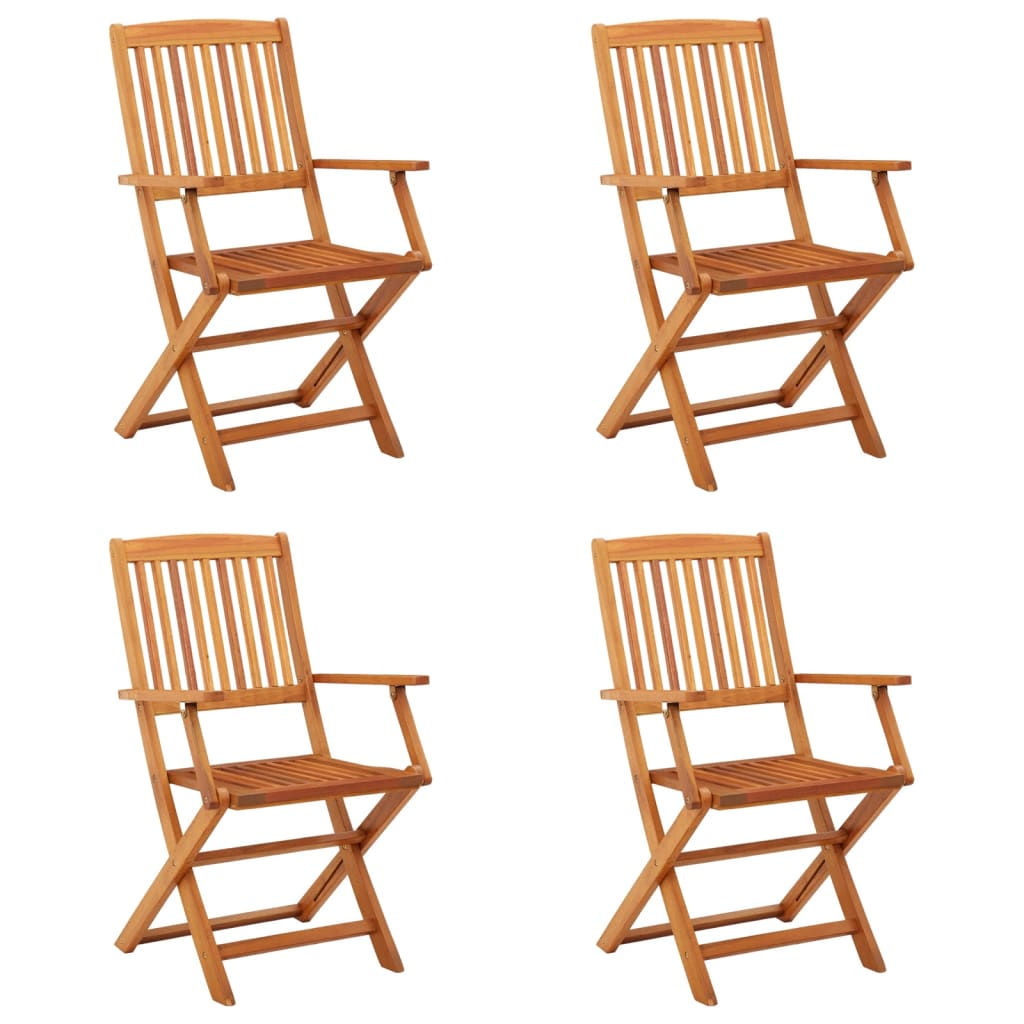 Folding garden chairs 4 pcs. Solid wood eucalyptus