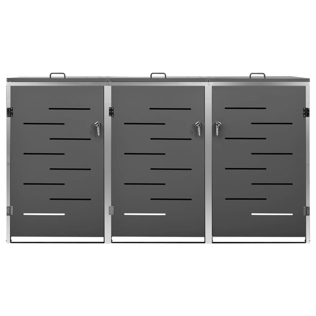 Mülltonnenbox für 3 Tonnen 207x77,5x112,5 cm Edelstahl