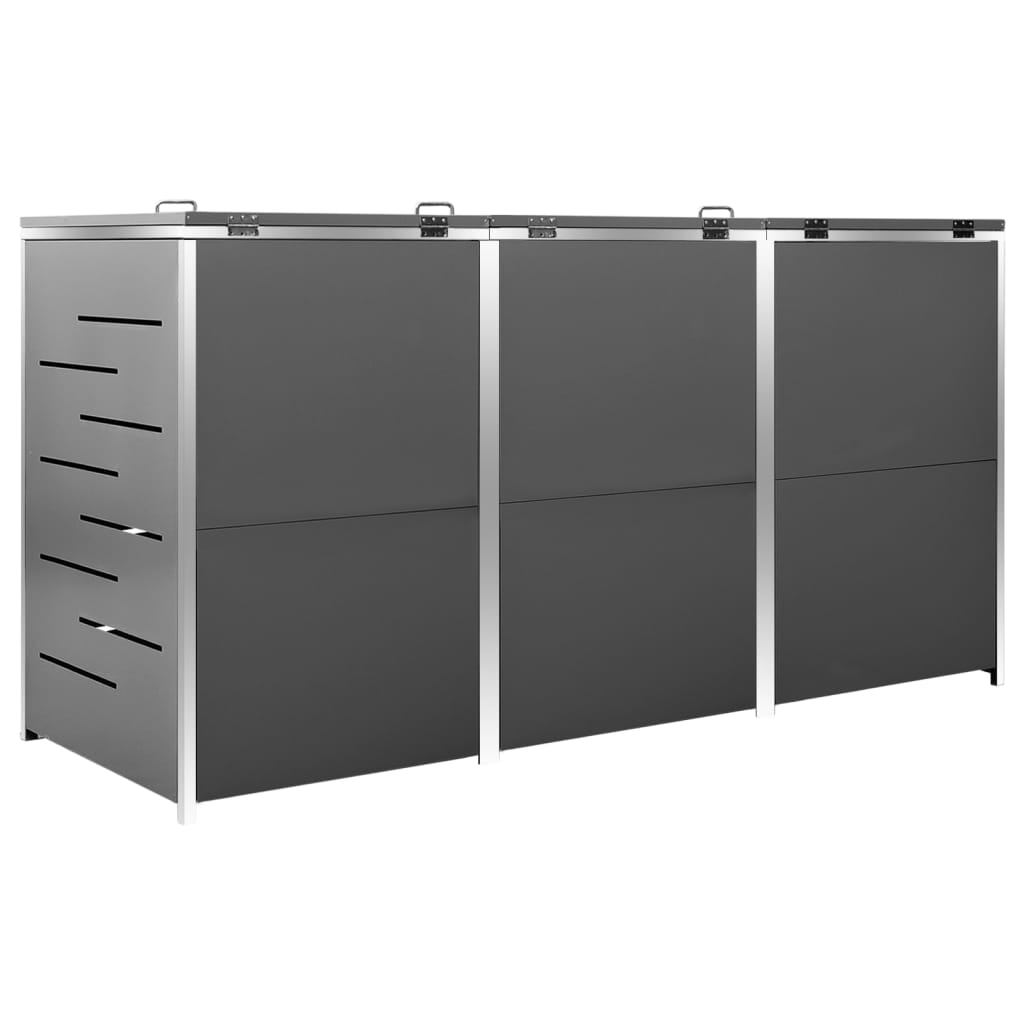 Mülltonnenbox für 3 Tonnen 207x77,5x112,5 cm Edelstahl