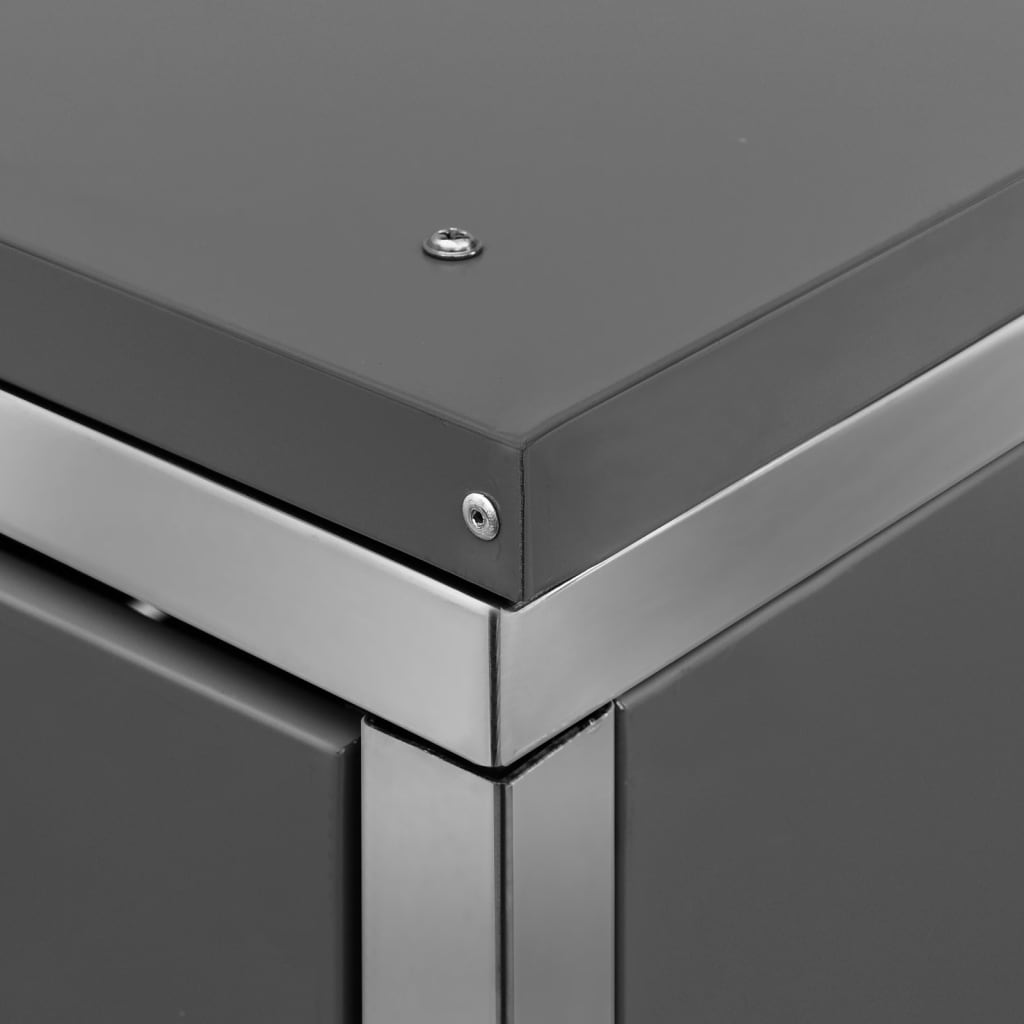 Mülltonnenbox für 4 Tonnen 276,5x77,5x112,5 cm Edelstahl