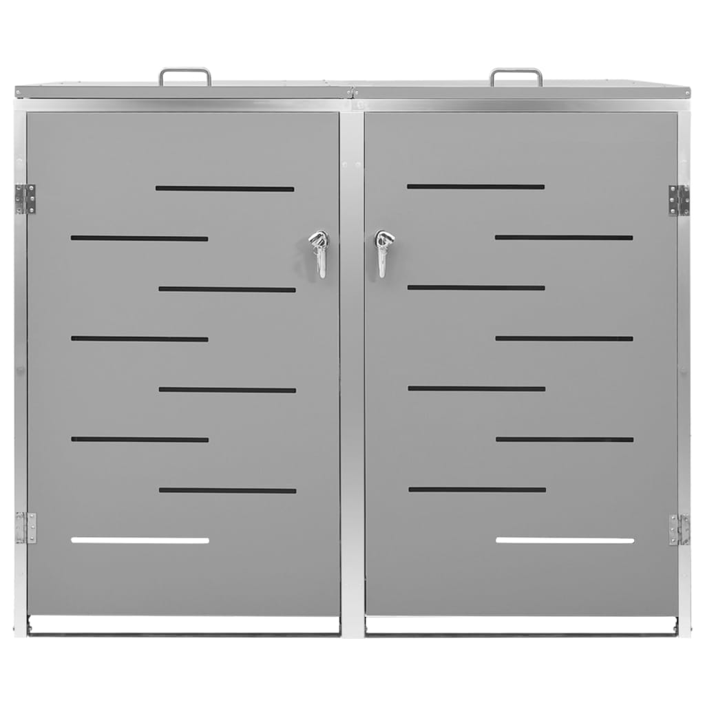 Mülltonnenbox für 2 Tonnen 138x77,5x112,5 cm Edelstahl