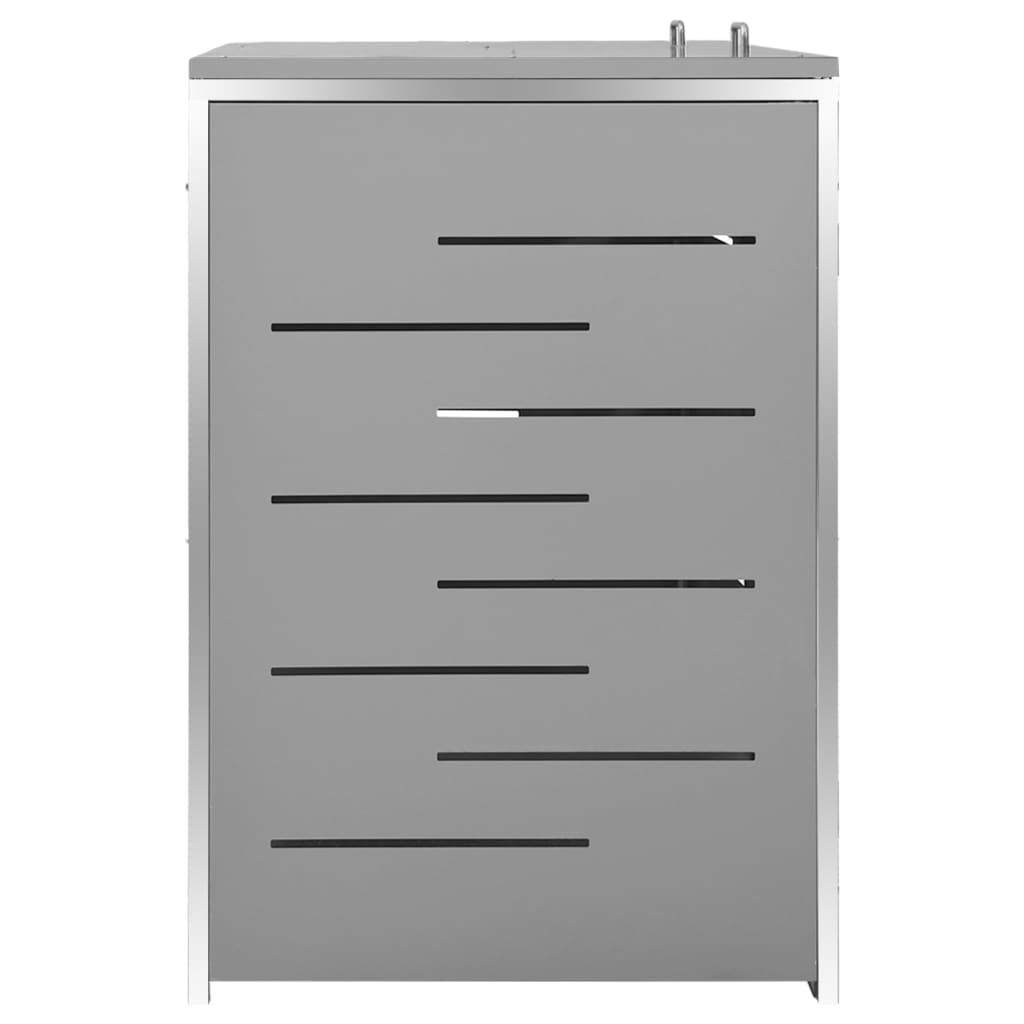 Mülltonnenbox für 2 Tonnen 138x77,5x112,5 cm Edelstahl