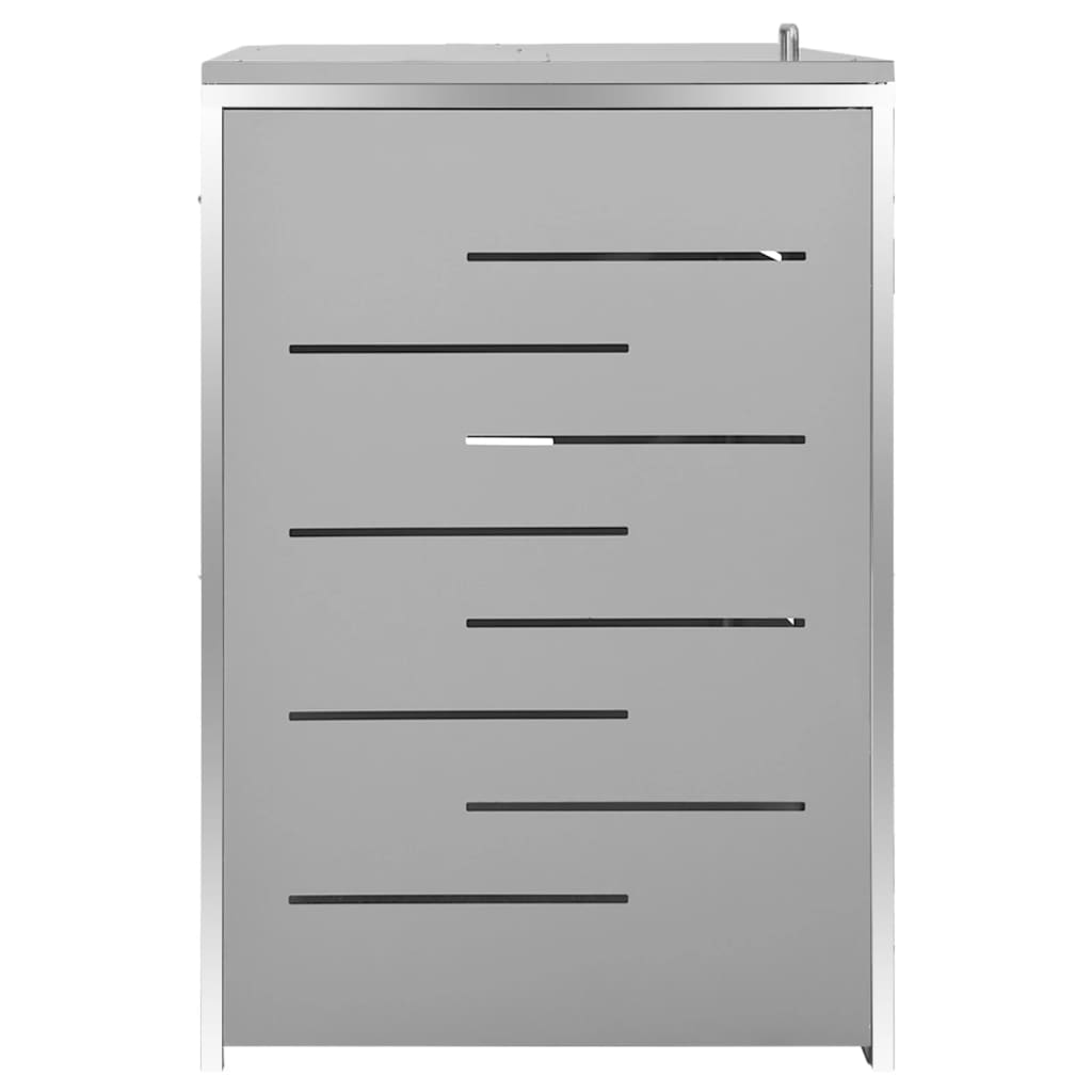 Mülltonnenbox für 4 Tonnen 276,5x77,5x112,5 cm Edelstahl