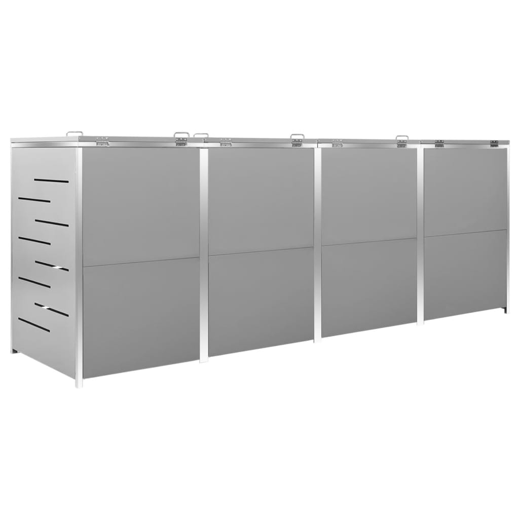 Mülltonnenbox für 4 Tonnen 276,5x77,5x112,5 cm Edelstahl