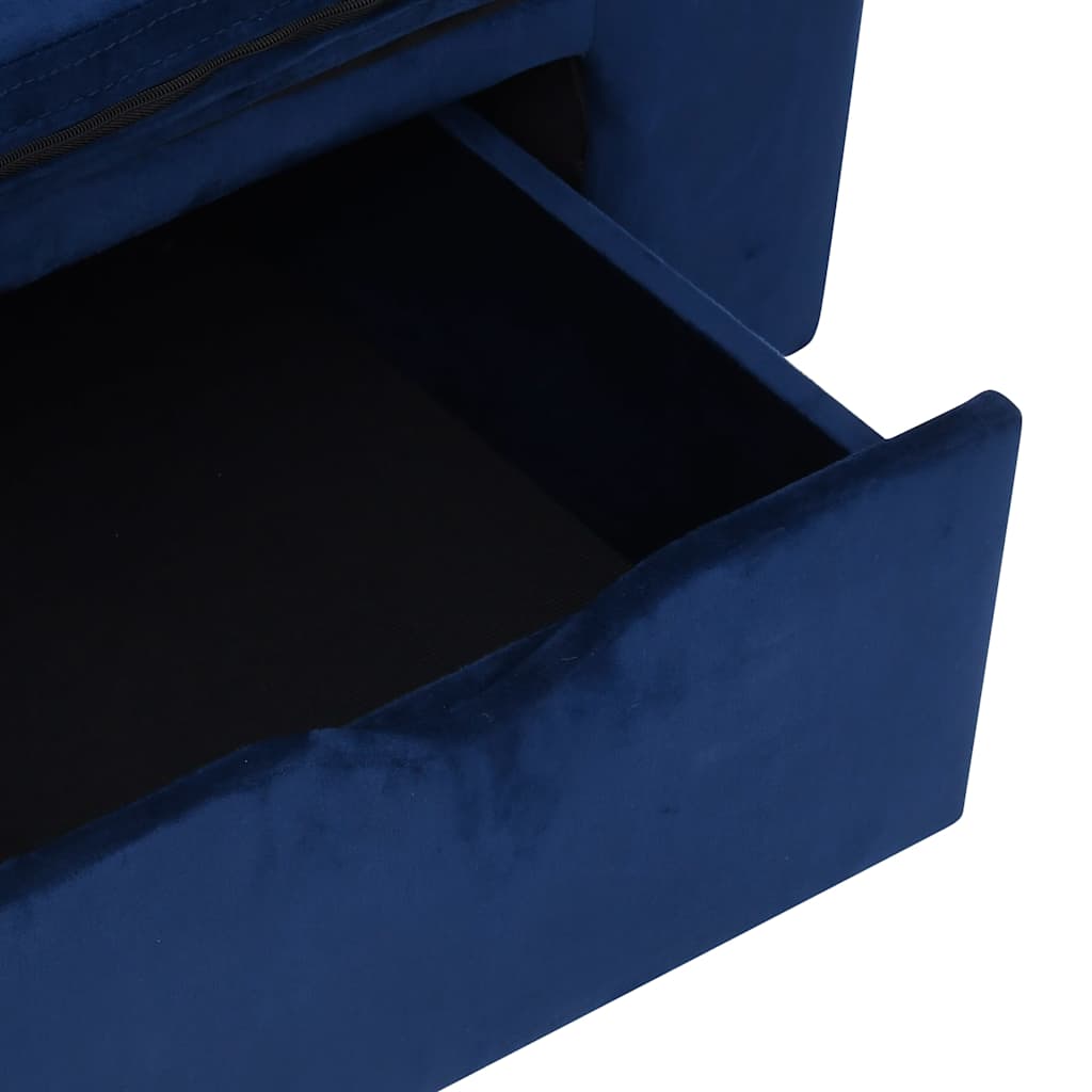 Dog sofa with drawer blue 75x50x38 cm plush