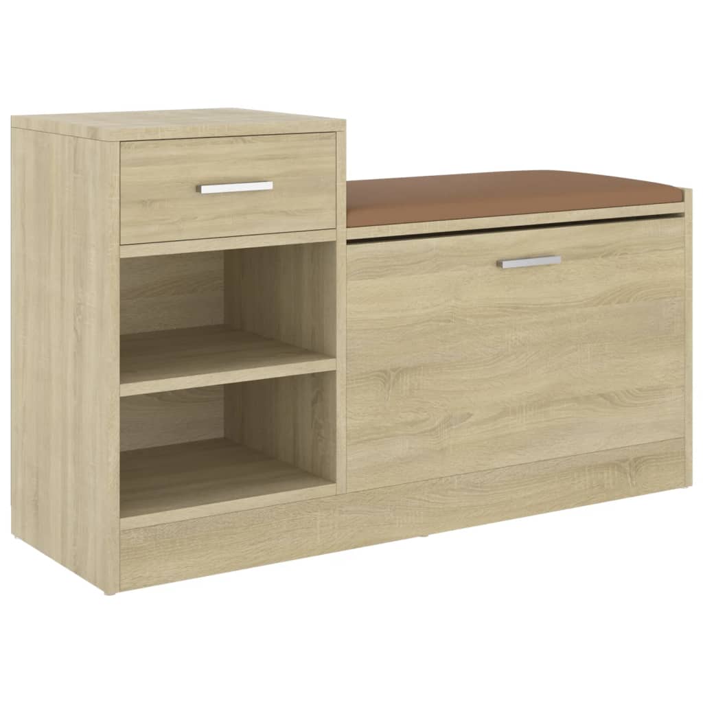 Shoe bench Sonoma oak 94.5x31x57 cm wood material