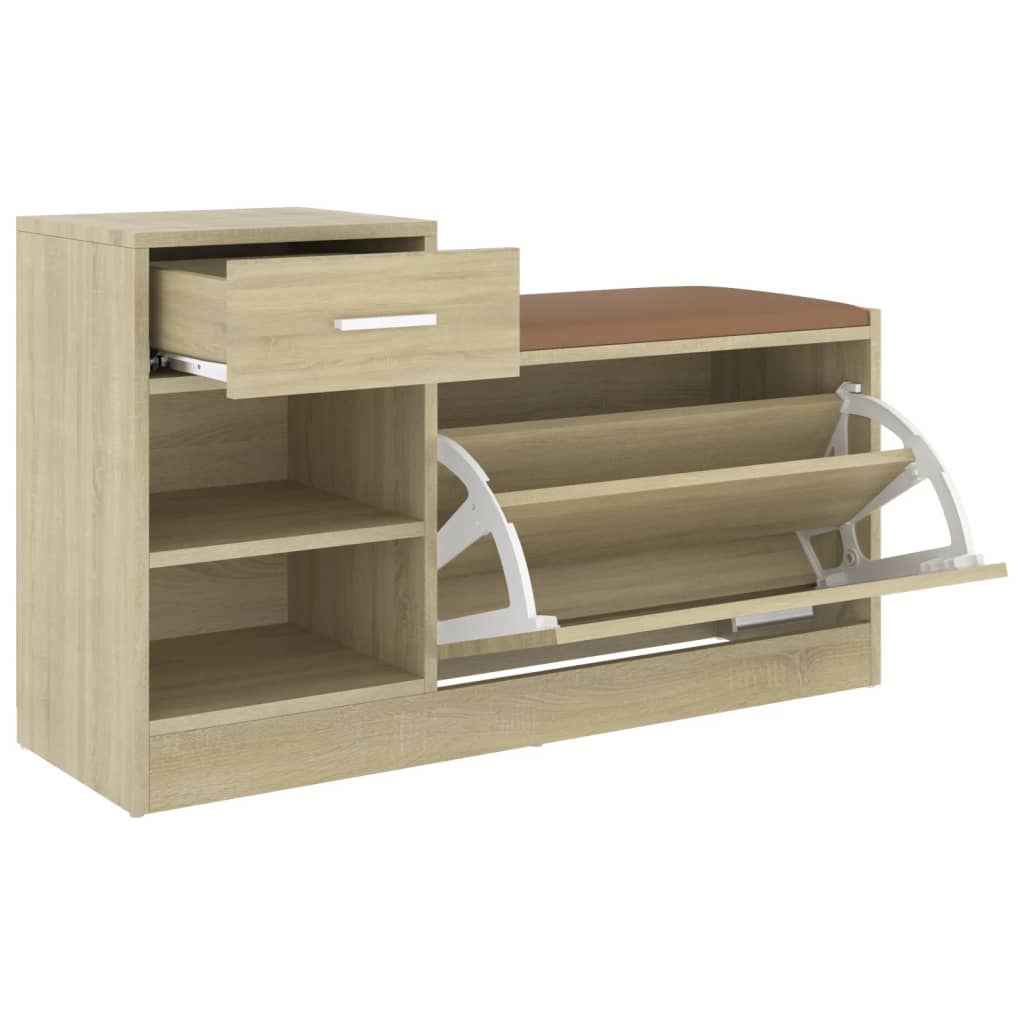 Shoe bench Sonoma oak 94.5x31x57 cm wood material
