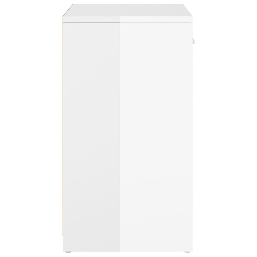 Shoe bench high-gloss white 94.5x31x57 cm wood-based material