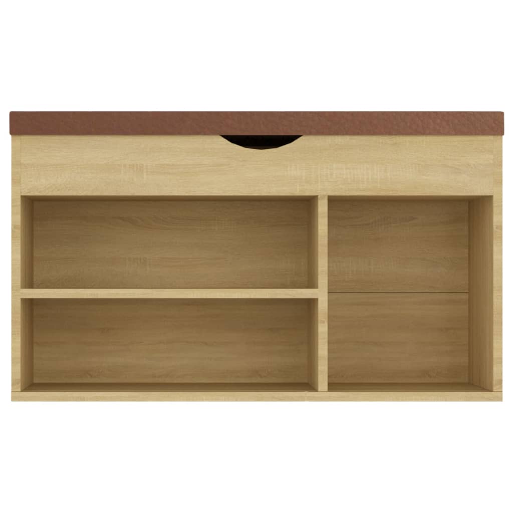 Shoe bench with cushion Sonoma oak 80x30x47 cm wood material