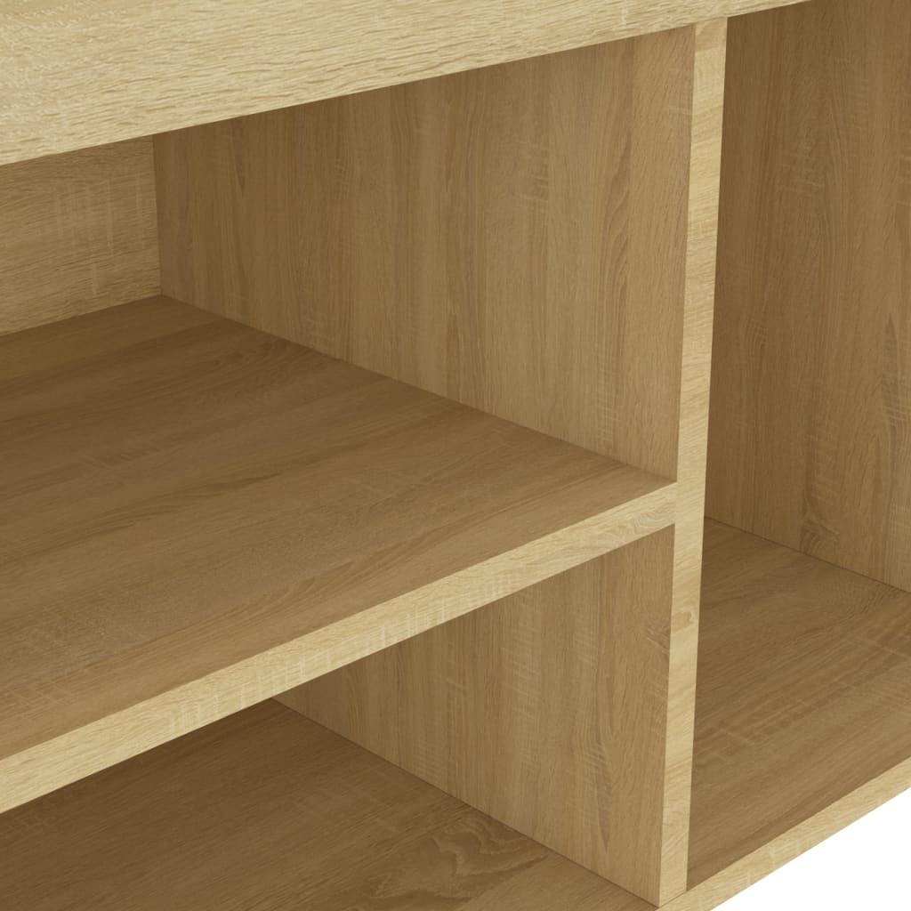 Shoe bench with cushion Sonoma oak 80x30x47 cm wood material