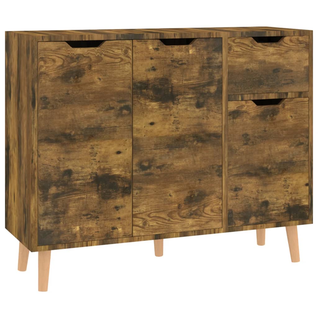 Sideboard smoked oak 90x30x72 cm wood material