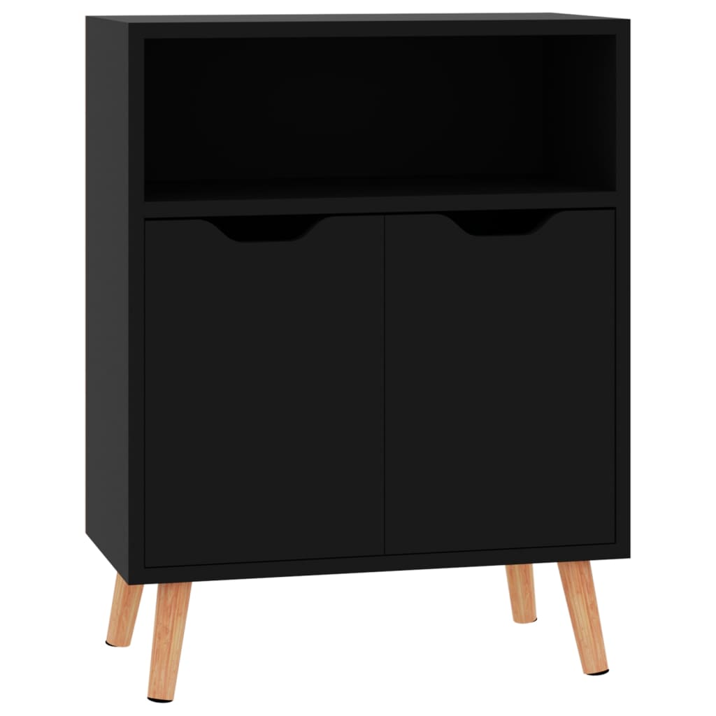 Sideboard high-gloss black 60x30x72 cm wood-based material