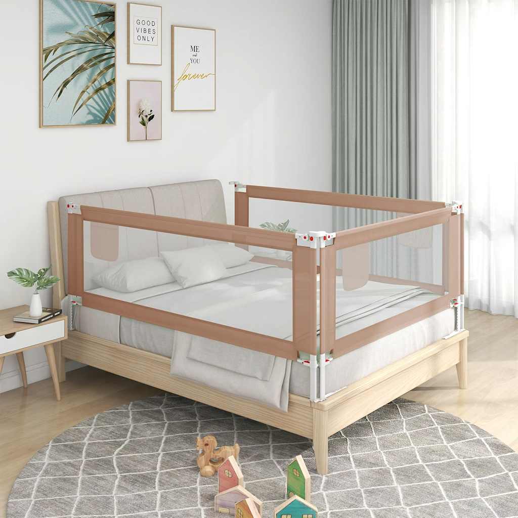 Kleinkind-Bettschutzgitter Taupe 190x25 cm Stoff