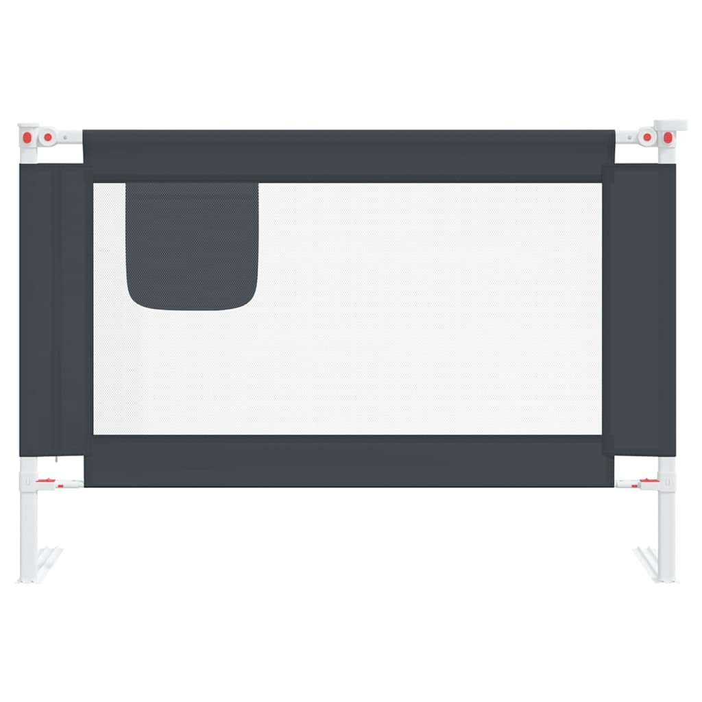 Toddler bed guard dark grey 100x25 cm fabric