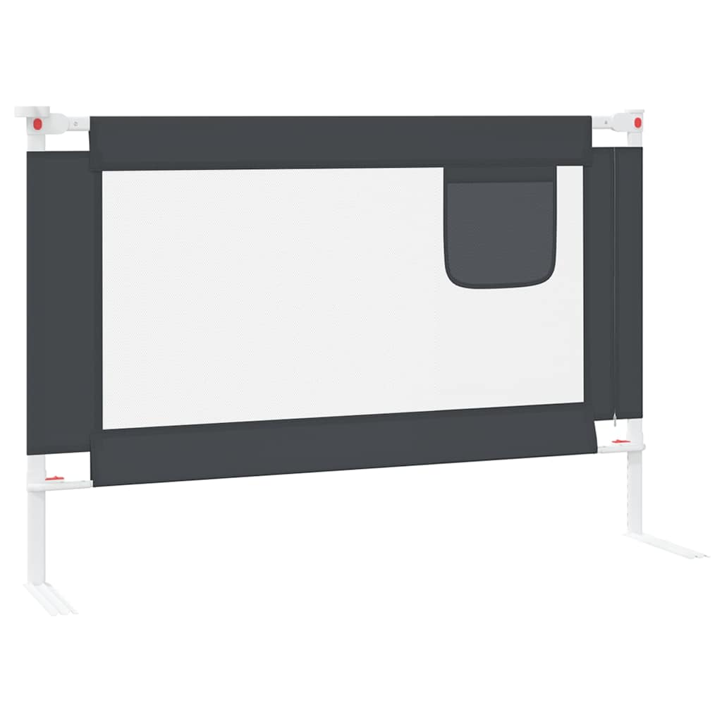 Toddler bed guard dark grey 100x25 cm fabric