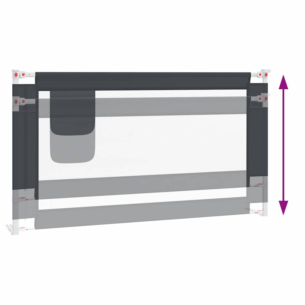 Kleinkind-Bettschutzgitter Dunkelgrau 150x25 cm Stoff