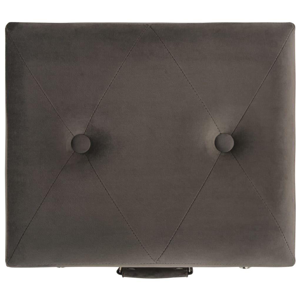 Hocker mit Stauraum 3 Stk. Grau Samt
