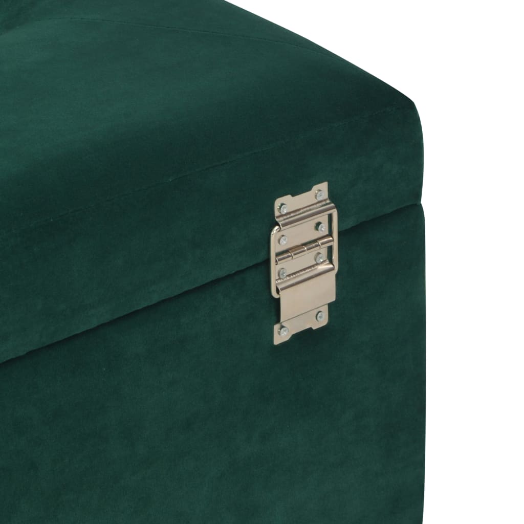 Bench with storage compartment 80 cm green velvet