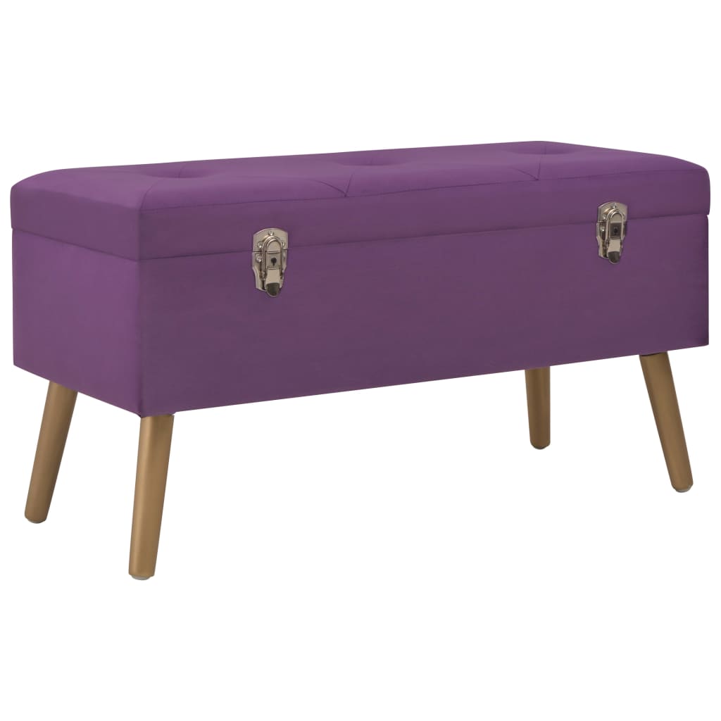 Bank mit Stauraum 80 cm Lila Samt