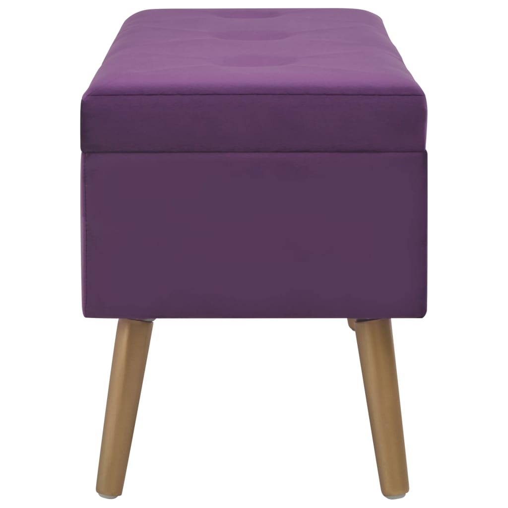 Bench with storage space 80 cm purple velvet