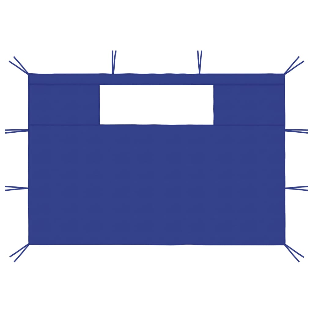 Pavillon-Seitenwände mit Fenstern 2 Stk. Blau