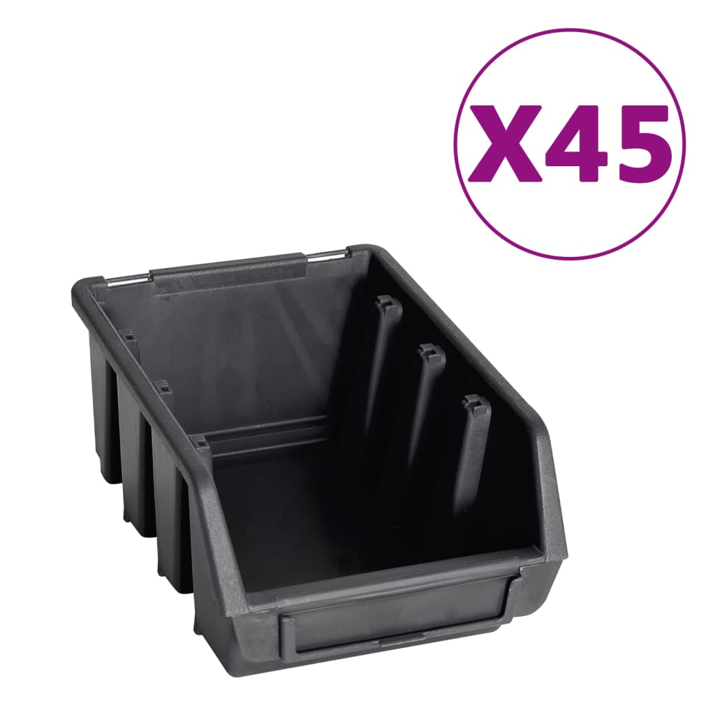 96-piece container set for small parts with wall plates, red and black