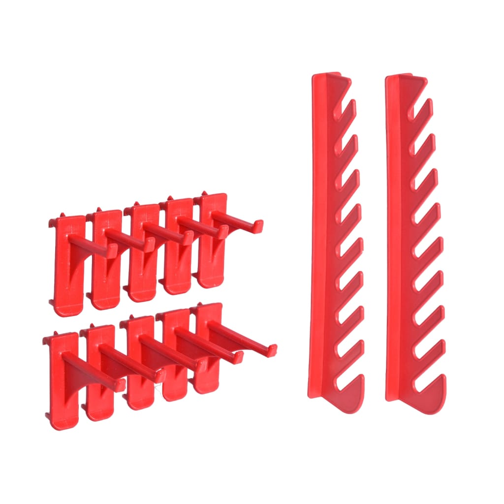 80-piece container set for small parts with wall plates, red and black