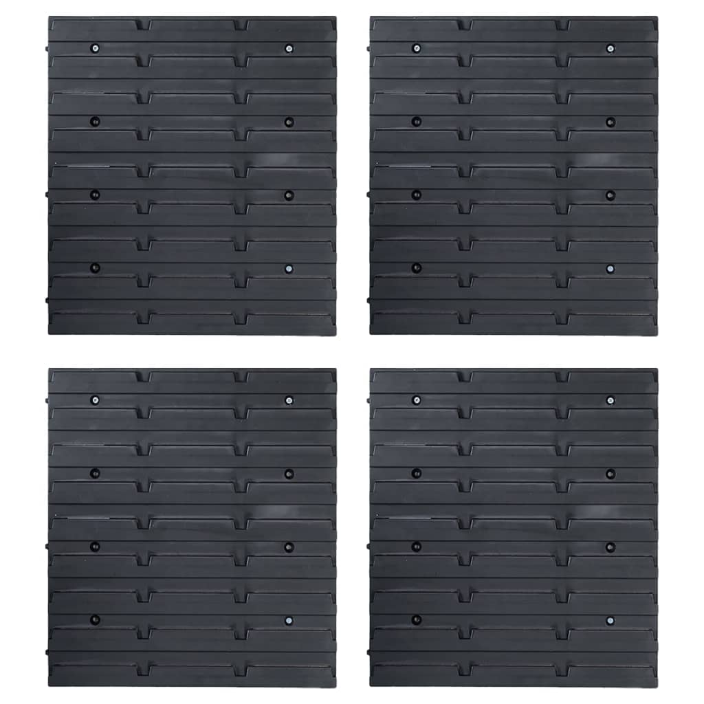 80-piece container set for small parts with wall plates, red and black