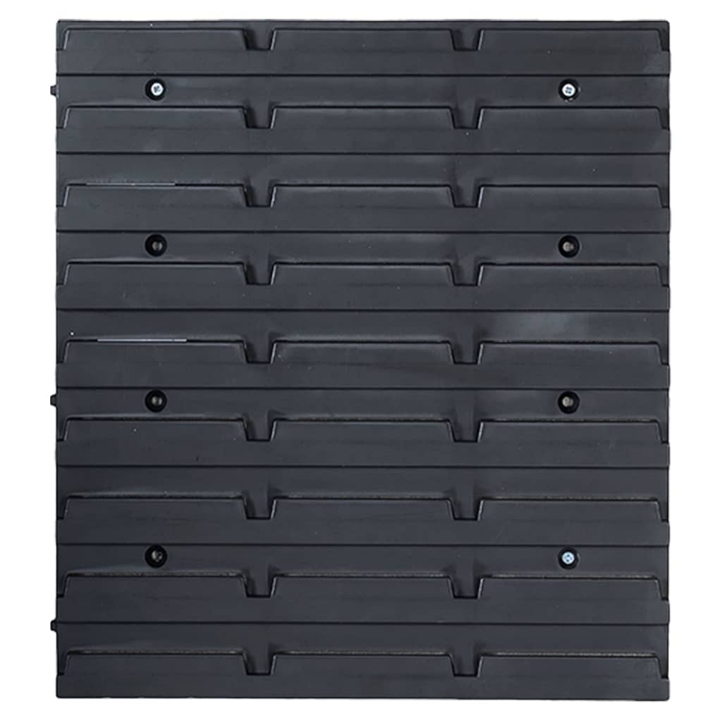 80-piece container set for small parts with wall plates, red and black