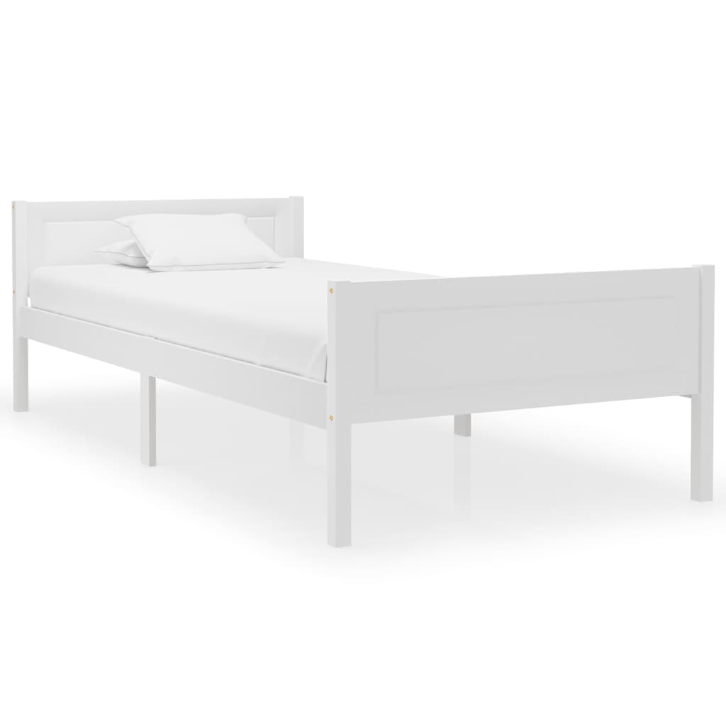 Solid Wood Bed White Pine 90x200 cm