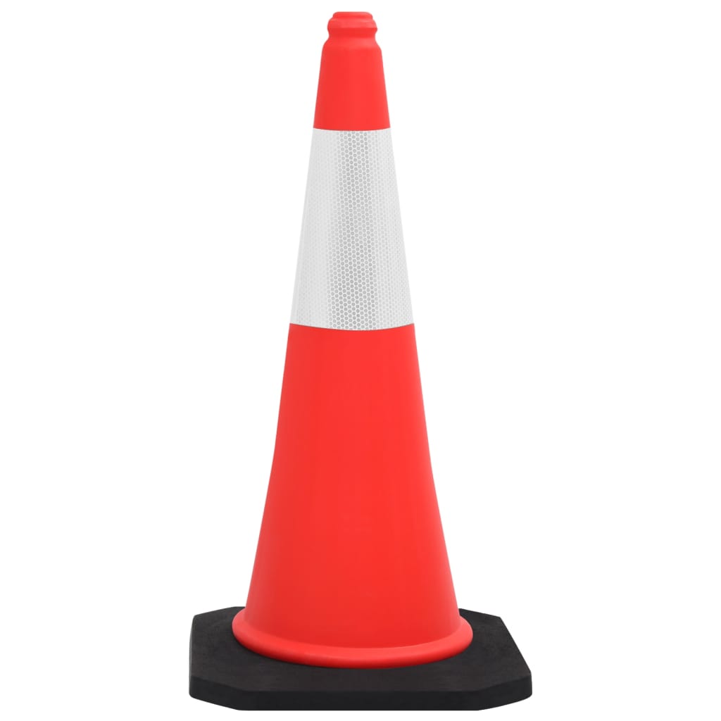 Reflective traffic cones with heavy base, 4 pieces, 75 cm