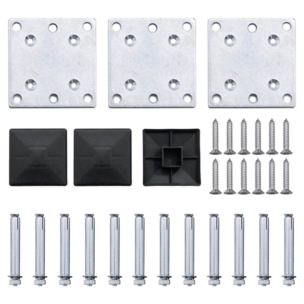 Zaunelement Set WPC 353x146 cm Braun