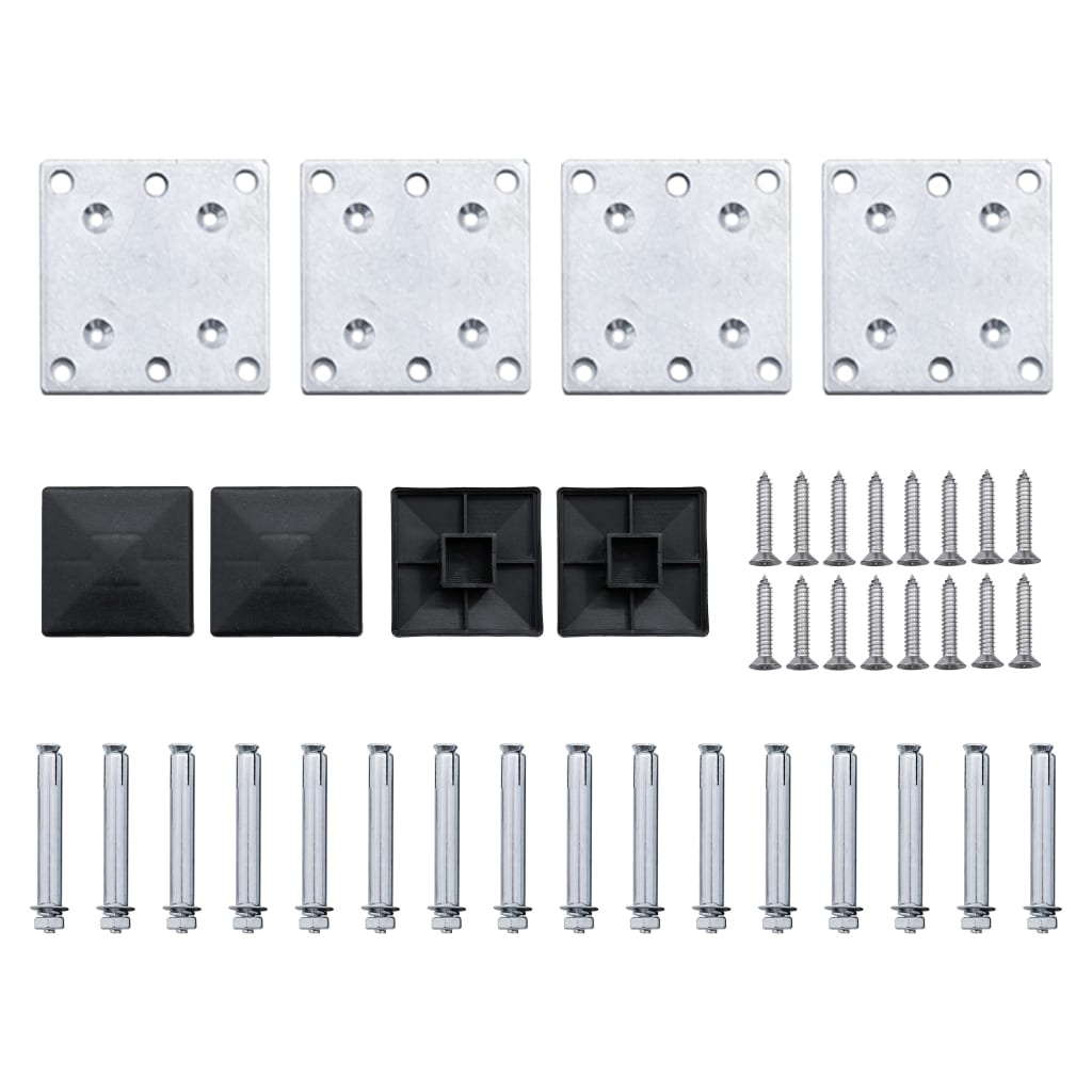 Zaunelement Set WPC 526x146 cm Schwarz