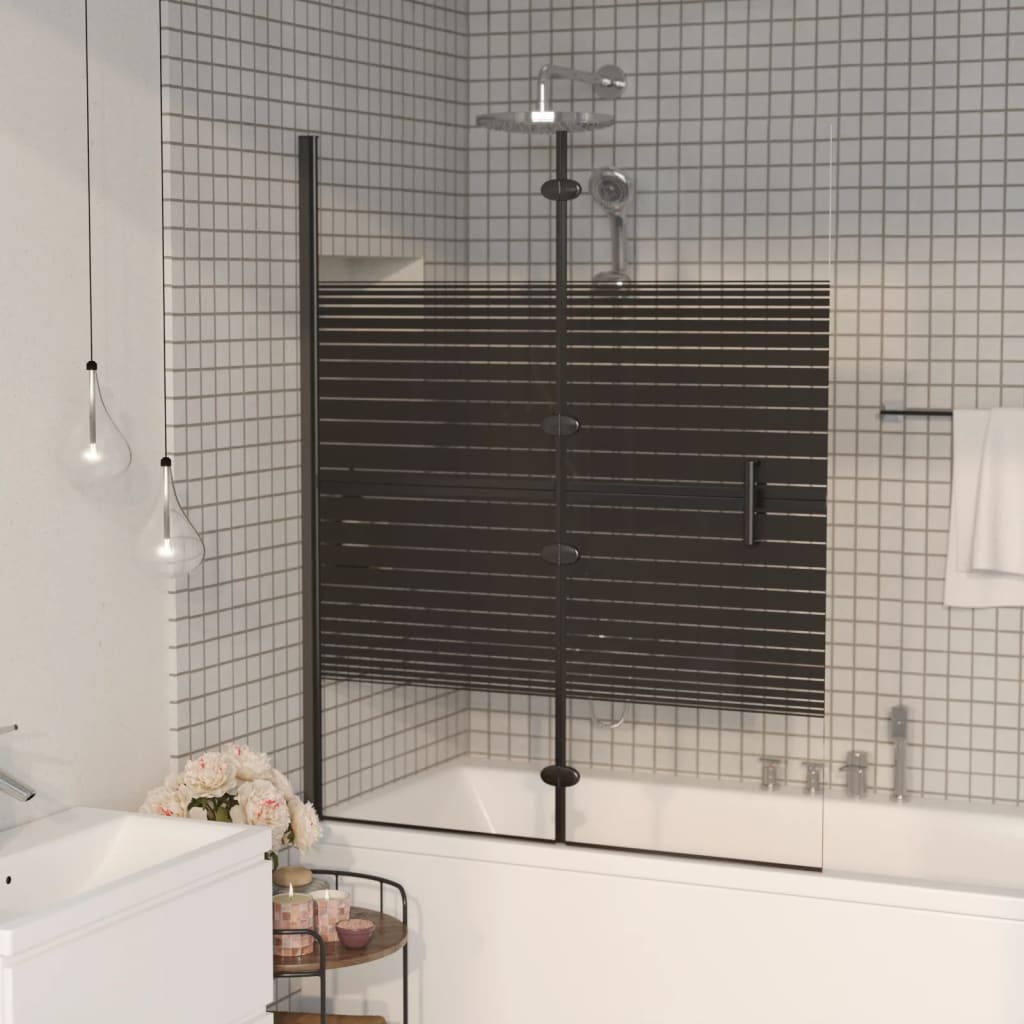 Foldable shower cubicle ESG 120x140 cm Black