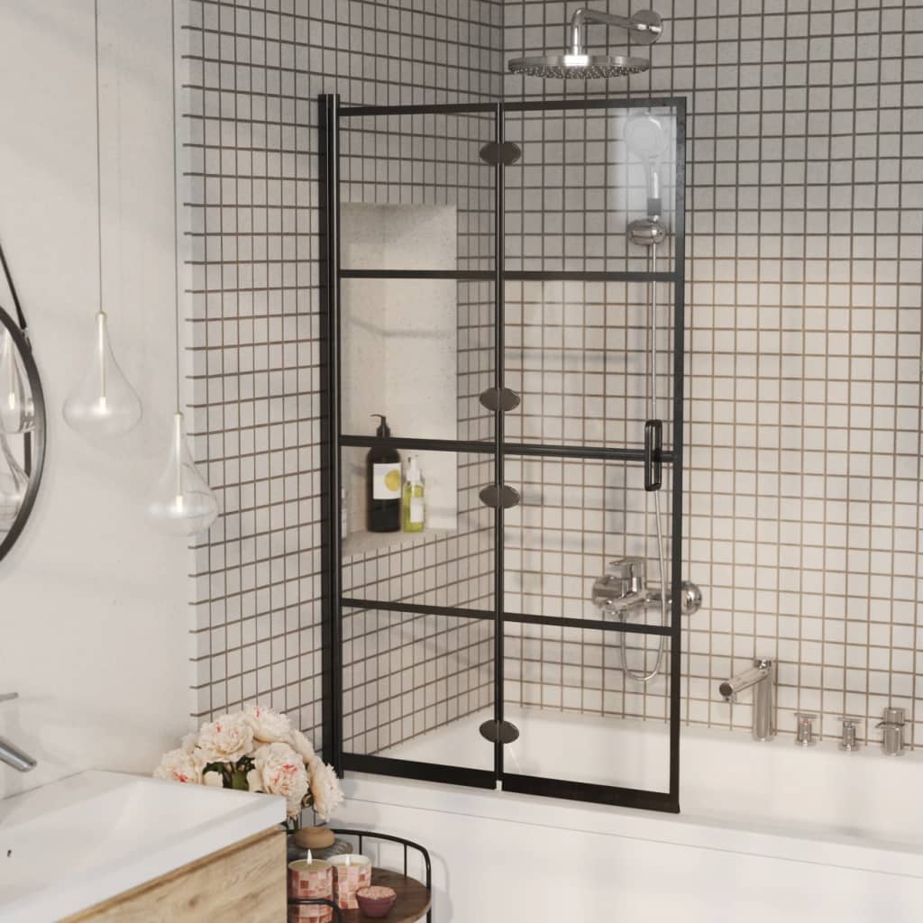 Foldable shower cubicle ESG 80x140 cm Black